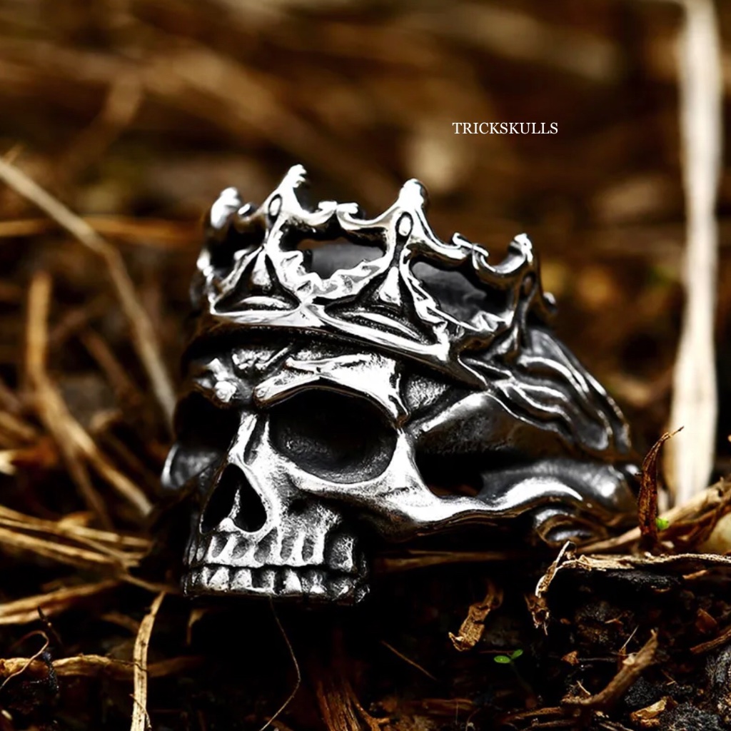 King Queen Royal Crown Skull 316l Stainless Steel Ring Size 8 9 10 11 12 13 New!
